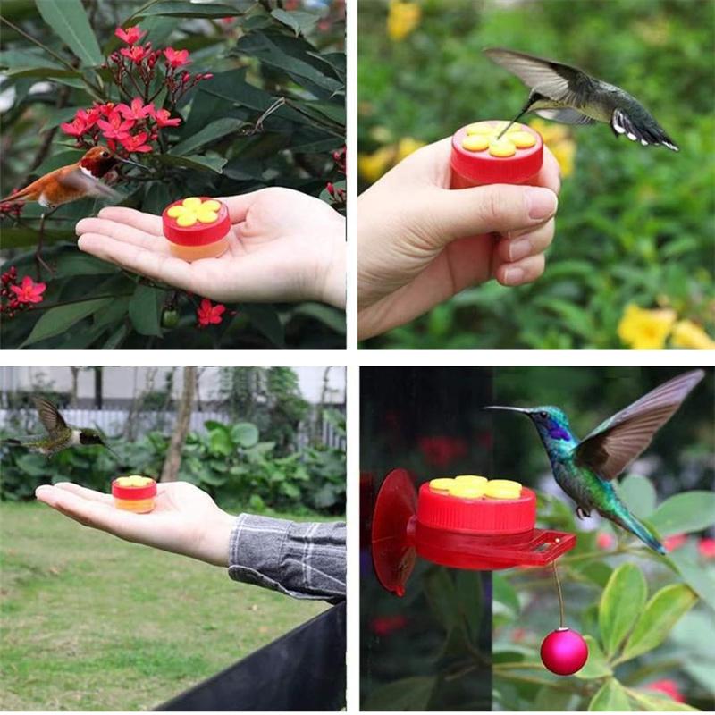 Flowers Shape Handhold Bird Hummingbird Feeder Drinker Plastic Seed And Water