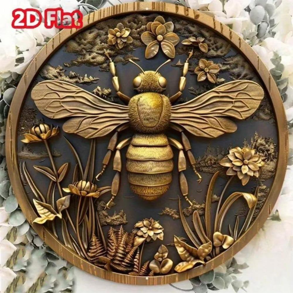Vintage Bee Tin Sign Metal Wall Art Decor for Home Office Farmhouse
