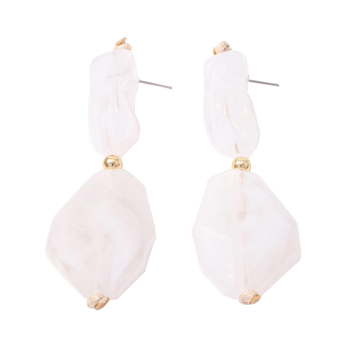 Gradient Irregular Geometric Resin Dangle Earrings Minimalist Elegant Jewelry