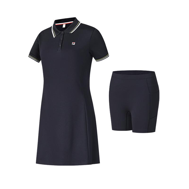 New FILA Athletics Tennis Short Sleeved Dress Women's RD Royal Blue NV A11W523306F-NV
