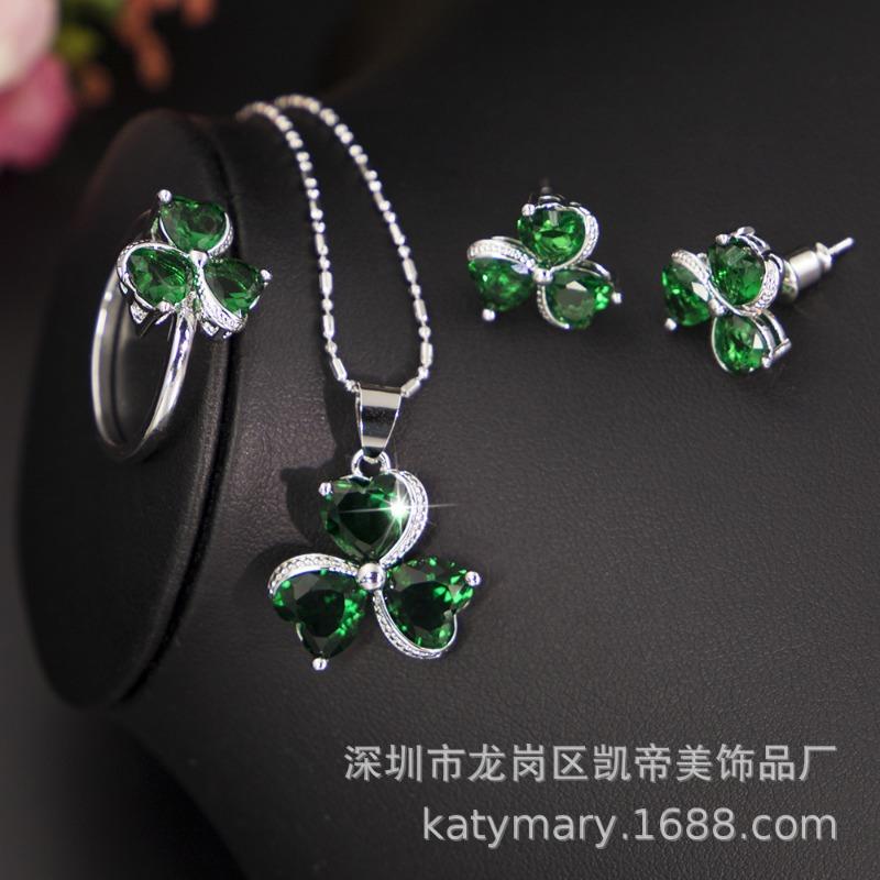 

Комплект ожерелья в форме сердца, комплект из цирконов, комплект из трех серег и ожерелья для невесты Size 10 Ring Set