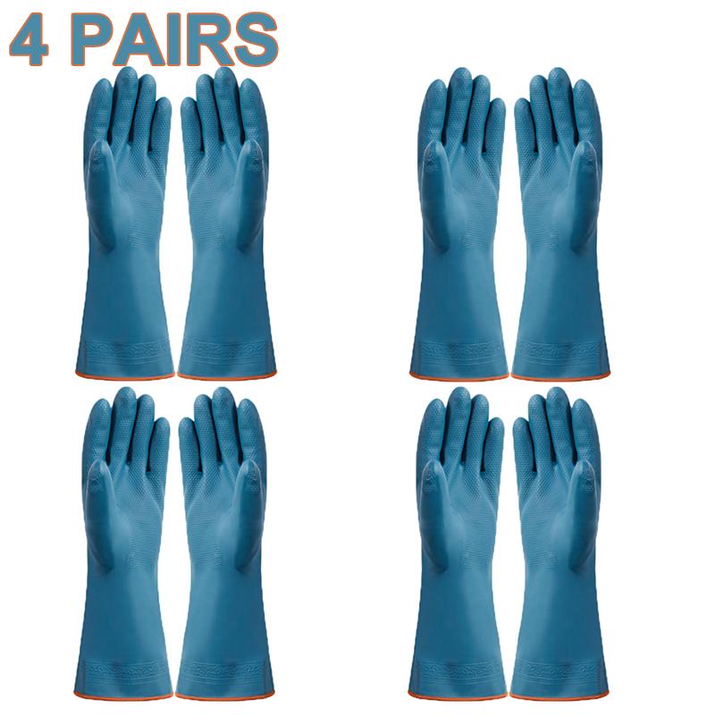 2/4 Paires de Gants Imperméables avec Doublure Polaire Épaisse Gants de Nettoyage Gants de Protection pour les Mains Ménage Salle de Bain Cuisine Outil de Nettoyage