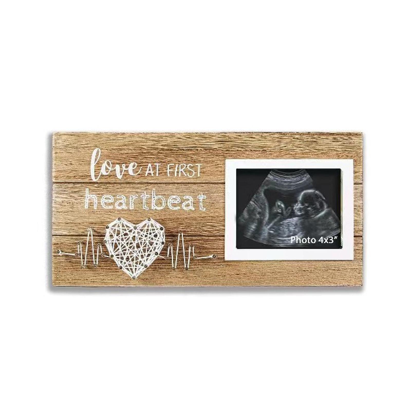 

Love At First Heartbeat Ultrasound Photo Frame, MDF Wood String Art Sonogram Keepsake One Size