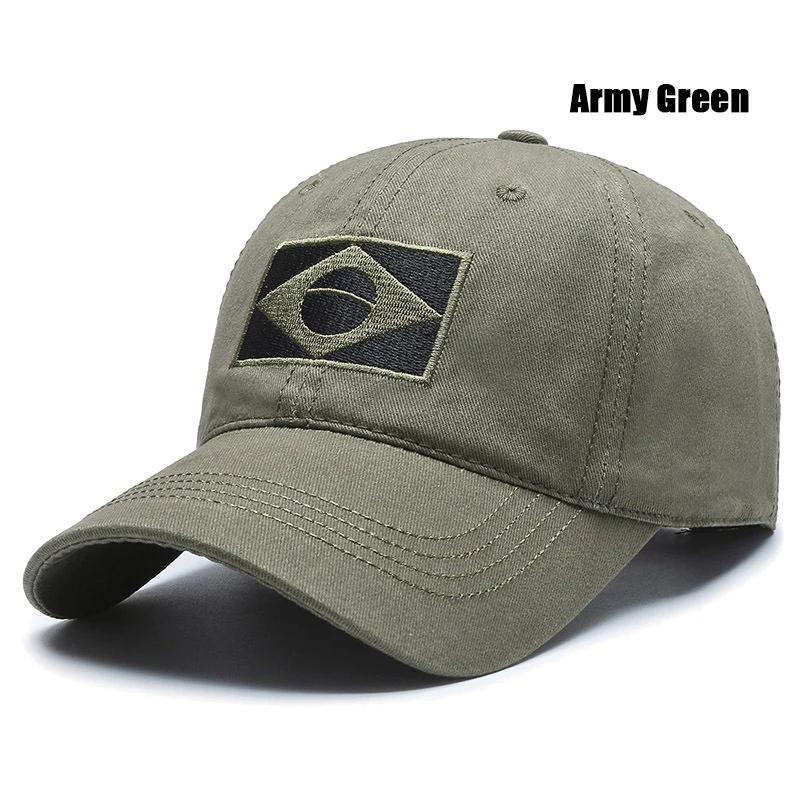 Spring and Autumn New Cotton Embroidered Brazilian Flag Baseball Cap Outdoor Cotton Men and Women Camouflage Sun Hat