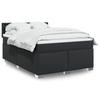 VidaXL Slat Bed Base with Mattress Black 140x190 Cm Faux Leather 3288420