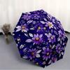 1pc Purple Floral Pattern Automatic Open/close, All-Season Portable Folding Umbrella for Friends, Travel, Everyday Yy250812182