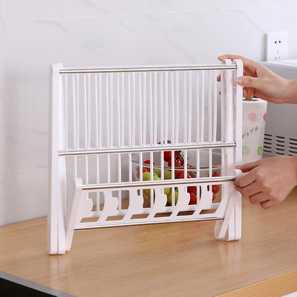 Foldable And Easy To Drain Bowl And Tray Rack, Kitchen Multi-Purpose Storage Rack, Tableware Bowl And Tray Storage Rack