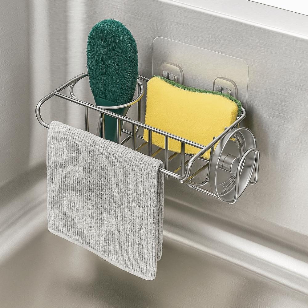 Stainless Steel Sponge Drainer Rack Hollowed Sponge Stand Sink Sponge Holder  Bathroom