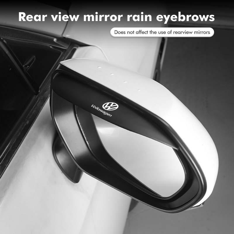 Valve Stems Caps 2pcs Carbon Fiber Car Rearview MirrorEyebrow Rain Cover For Volkswagen VW Scirocco Passat Polo B5 B6 B7 CC Tigu RA8
