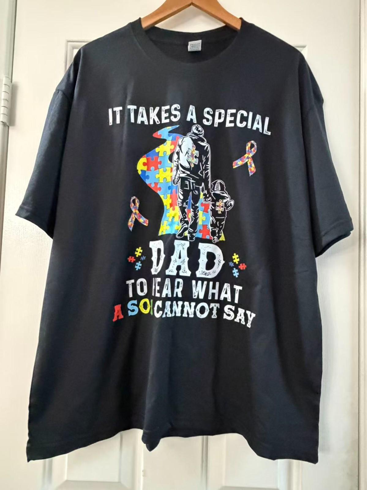 Autism Dad Shirt It Takes a Special Dad Awareness Puzzle T-Shirt 2XL XXXXL