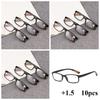 10 pcs Portable Vision Care Vintage Flexible Eyeglasses Ultra Light Frame Reading Glasses Computer
