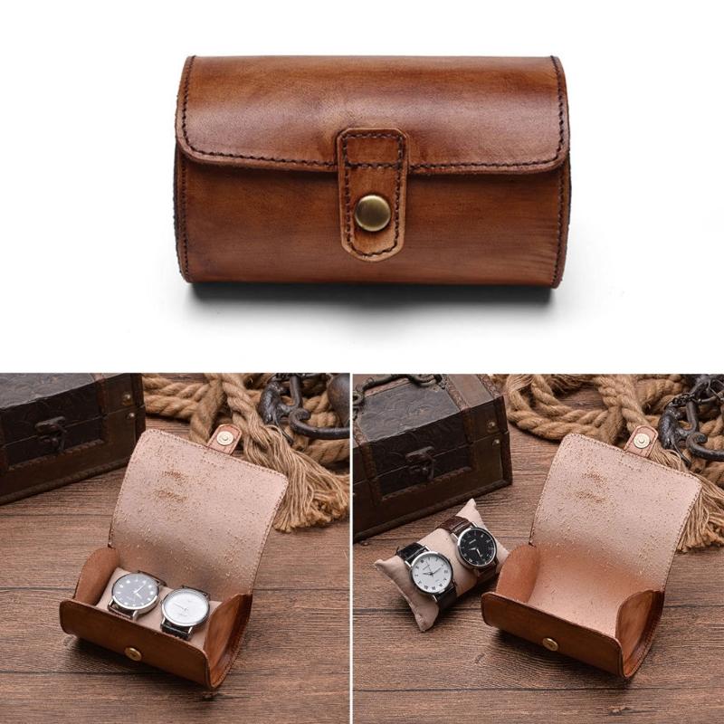 Men Watch Box Organizer Watch Pouch Bag Organizer Box Easy Carry to Travel Watch Storage Pouch Jewelry Box Cowhides
