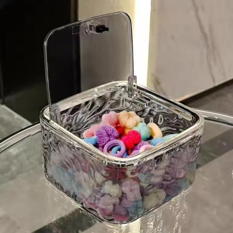 Hair Accessory Storage Box Desktop Girl Hair Clip Hair Ring Hair Clip Rubber Band Transparent Acrylic Sorting Box Storage Basket
