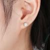 6/12Pairs Elegant Jewelry Gift Women Stud Earrings Set Round Zircon Alloy Silver Geometric Crystal