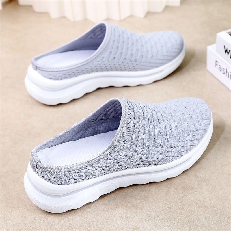 Summer New Sports Shoes for Women Wearing Baotou Cloth Slippers Women's Mesh Shoes Half Slippers for Women
