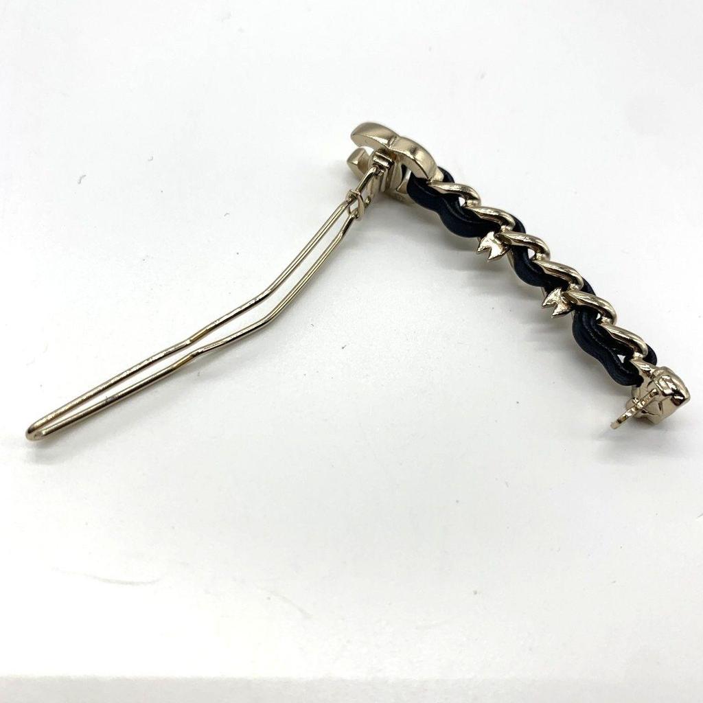 Used Chanel B21S Turnlock CC Logo Design Barrette Hairpin Hair Accessory Gold/Black Women's CHANEL A Rank