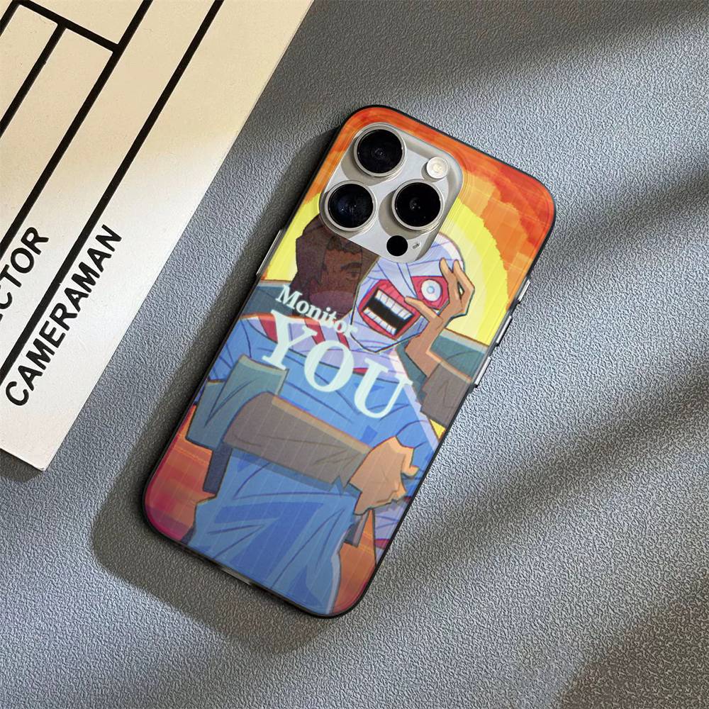 Popular Game Anime M-Mouthwashing For IPhone 17 16 15 Plus Pro Max 12 14 Plus 11 13 Wave Corrugated Stripe Funda Phone Cover