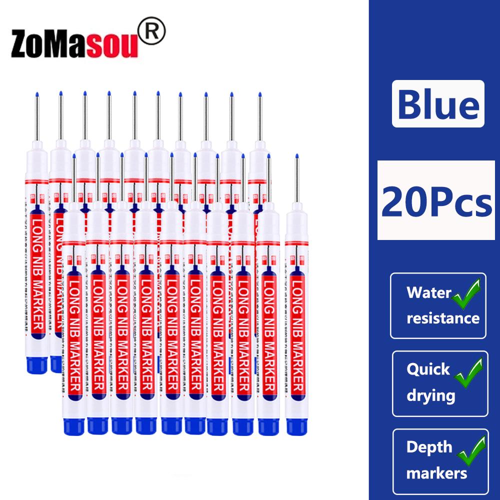 1-100 Stück 20mm Langer Kopf Markerstift Mehrzweck Holzbearbeitung Fliesen Dekoration Tiefloch Marker Stifte Rote/Schwarze/Blaue/Grüne Tinte