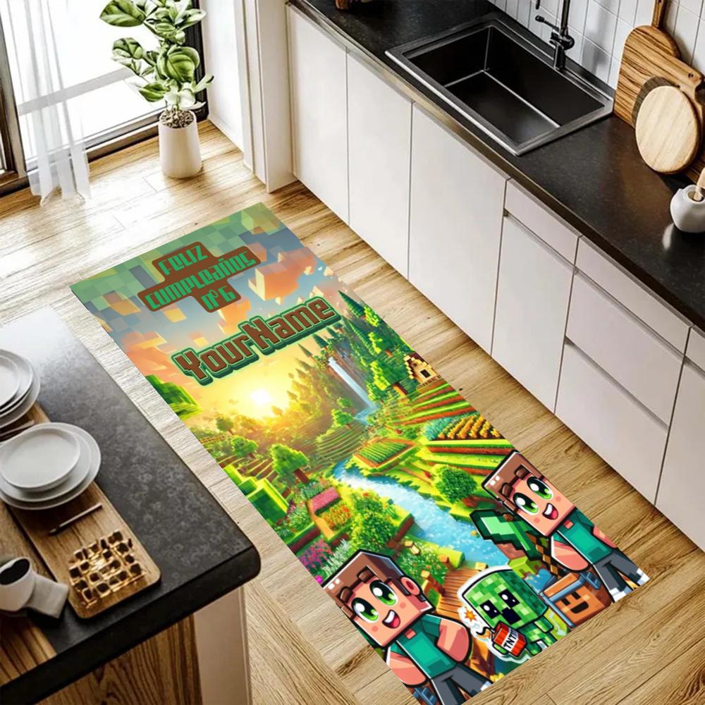 Minecraft Customize Your Name Kitchen Rug Runner Rug Laundry Mat Hallway Entryway The Best Gift Choice