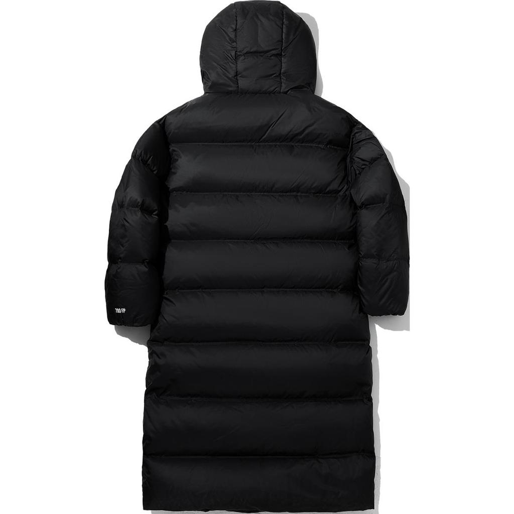 Li Ning Vital Series Solid Color Hooded Zipper Long Casual Long Sleeve Down Jacket Women Outerwear Black AYMU321-1