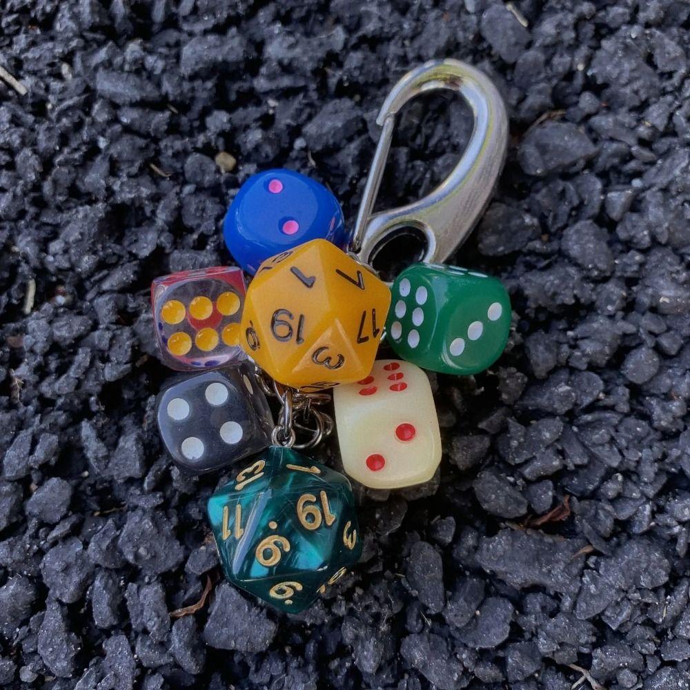 

Vintage Decorative Keychain Waist Hanging Grape Skewer Chain Bag Pendant Dice Keychain