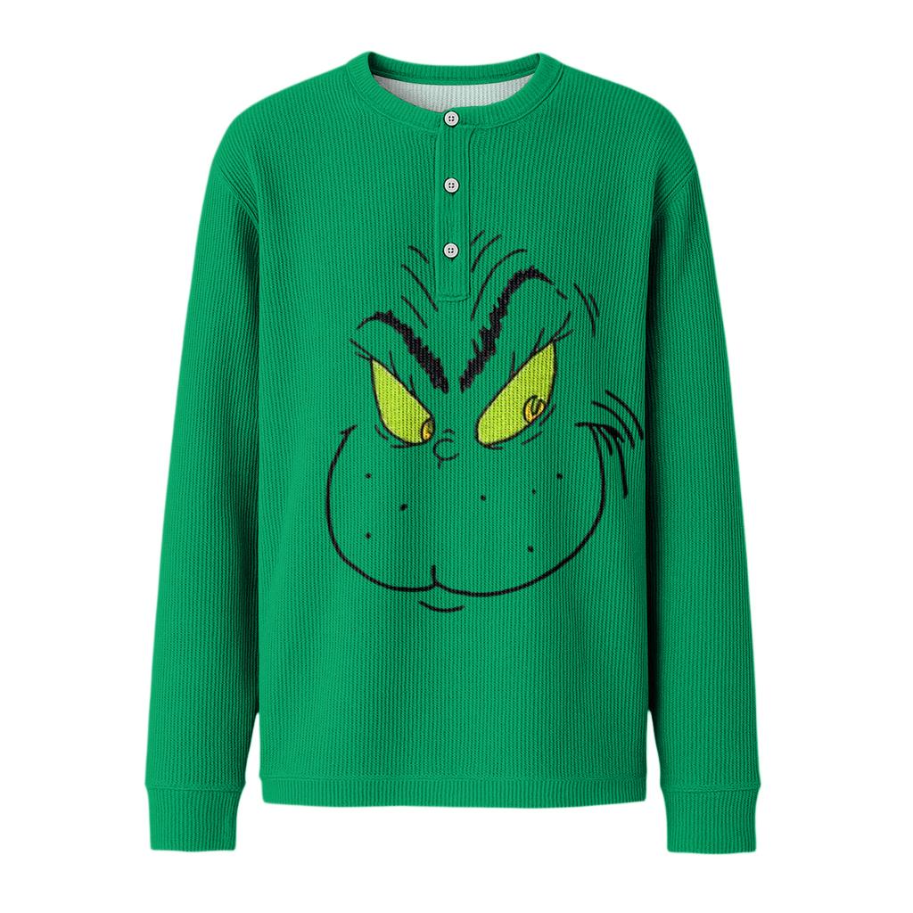 Herren Strick Freizeit Langarmhemd mit Knöpfen