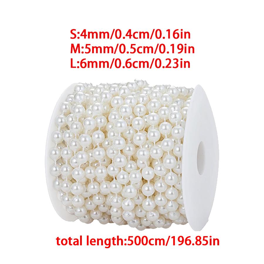 1/2pcs Circular String Plastic Pearl Chain Connecting Beads DIY Decor Handmade Sewing Accessories for Indoor Wedding Party XJM