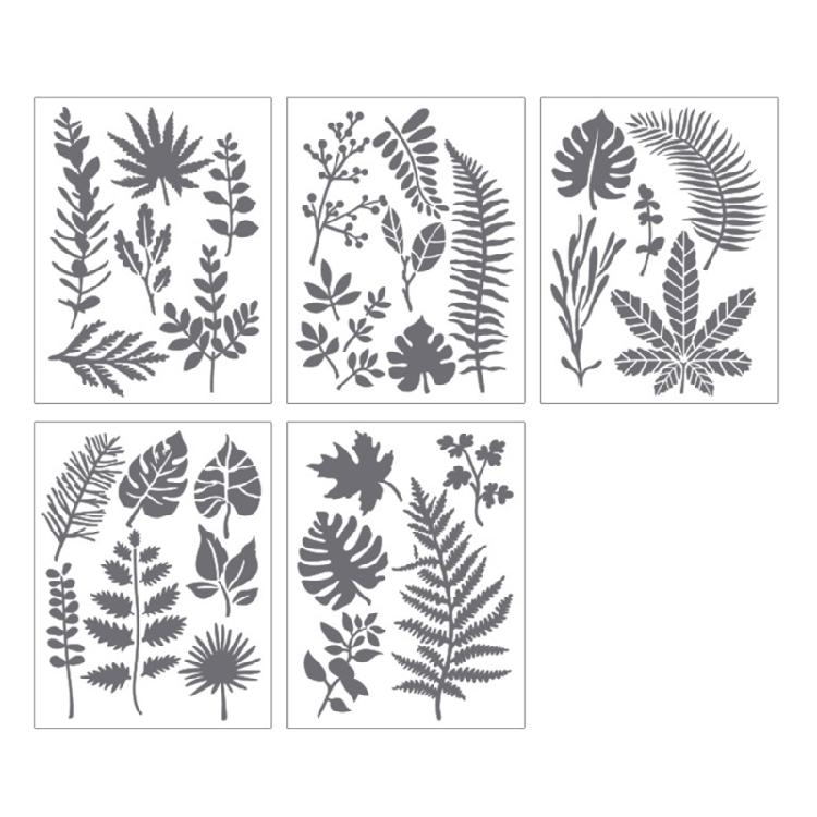 5Pcs Flower/Leaf/Butterfly Templates Reusable PET Drawing Stencils for Wood Sign Scrapbooking Painting Wall Decoration