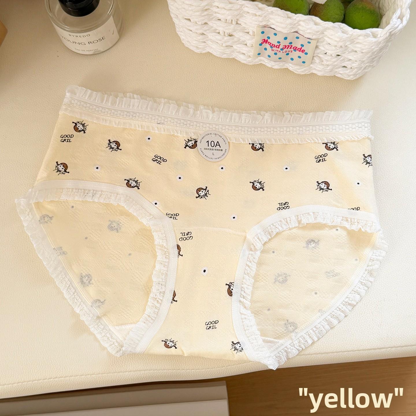Women s Spring and Summer New Sweet Full Print 10A Antibacterial Cotton Extended Mid Waisted Briefs M