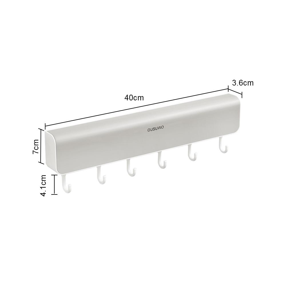 Wall-Mounted Punch-Free For Bathroom Door  Clothes Key Organizer With Hook Storage Rack Shelf Storage Box