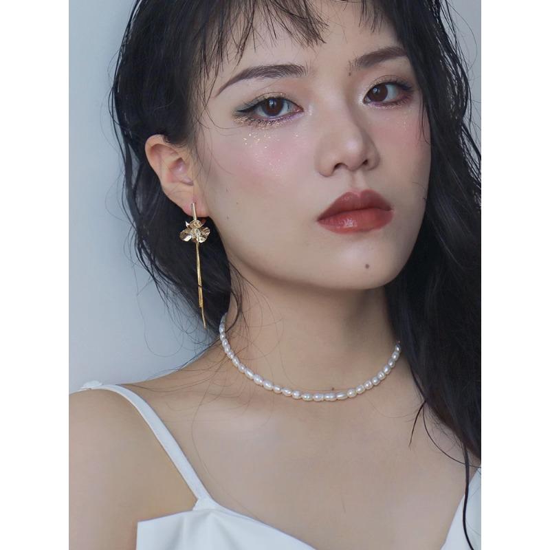 

DIMANAF 2023 Four Seasons Earrings Retro Accessory Long Ethnic Style Leaf Simple Accessories Earrings 432