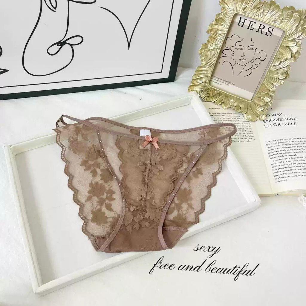 Ladies Summer Sexy Lace Ribbon Breathable Comfortable Low-waisted Briefs