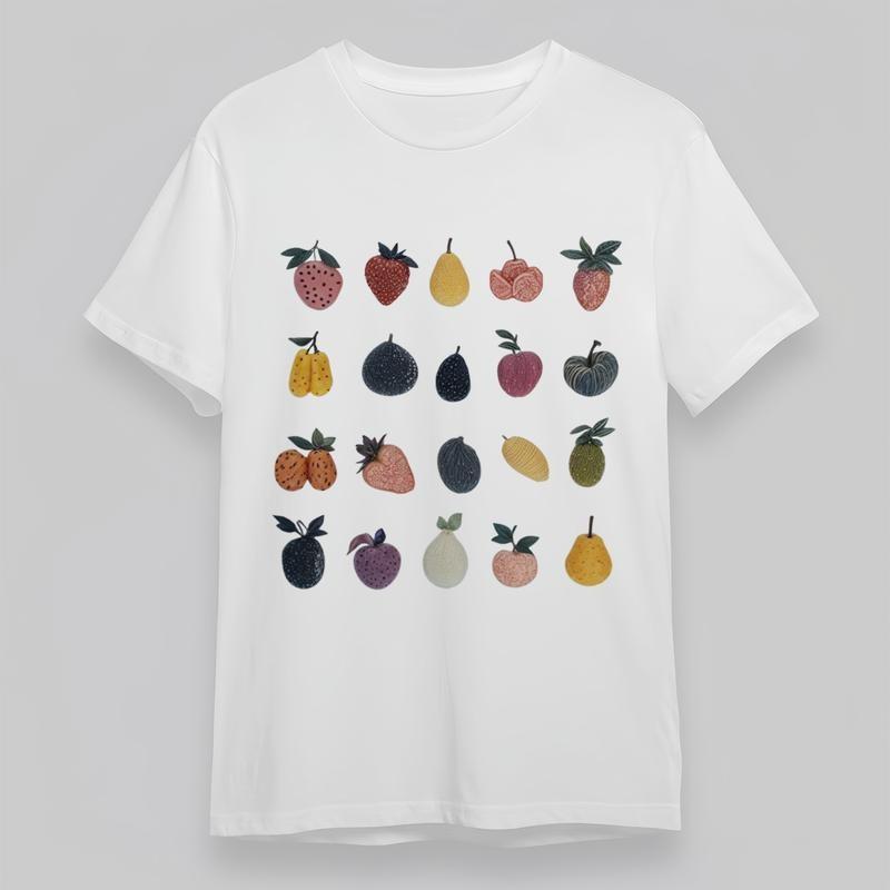 

Women s Plus Size Fashion Classic T-Shirt Colorful Fruits Collection Graphic Tee 4XL