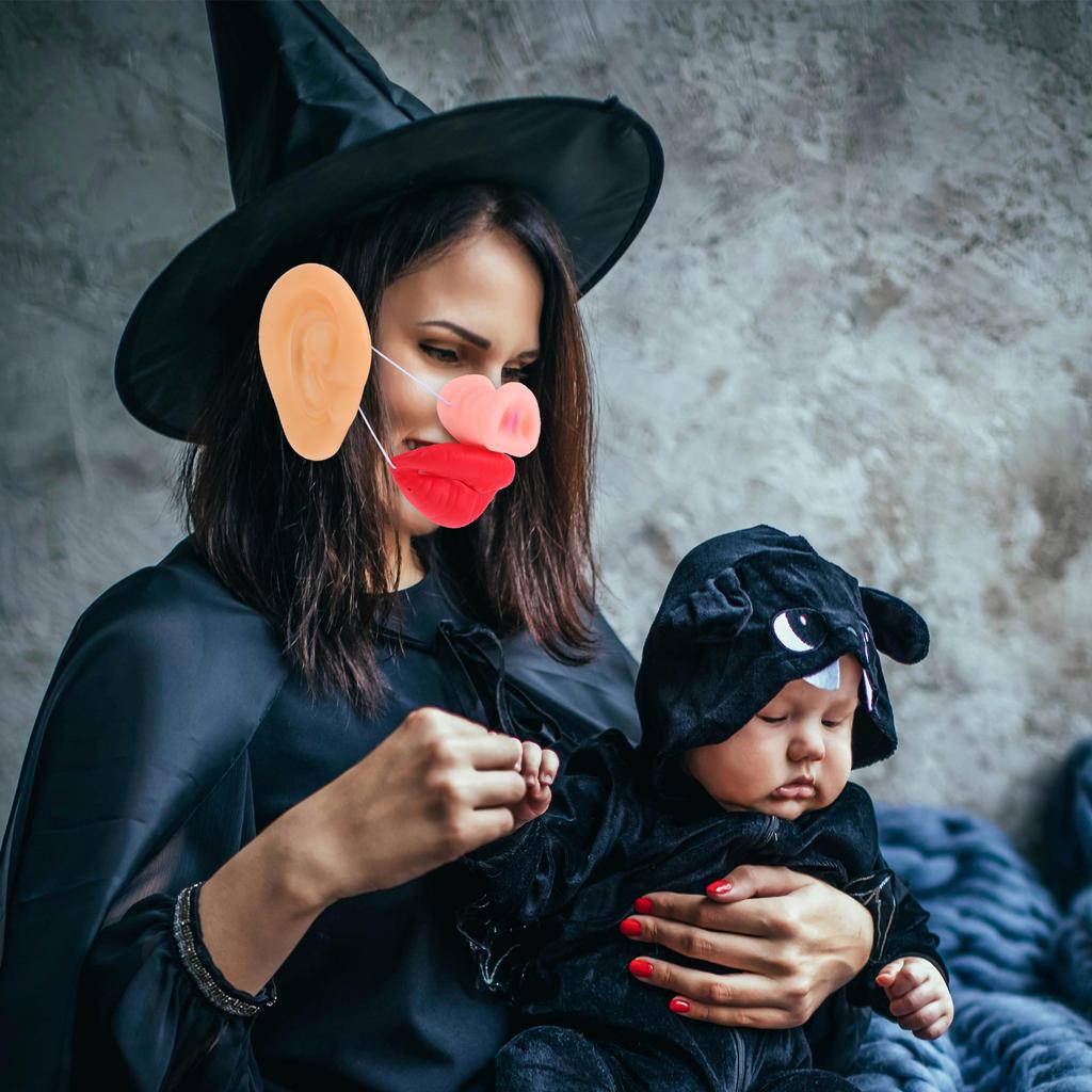 Halloween Pig Costume Set Fake Nose Ears Kids Adult Universal Size Lightweight Durable Party Prop Cosplay Accessory Soft Snout