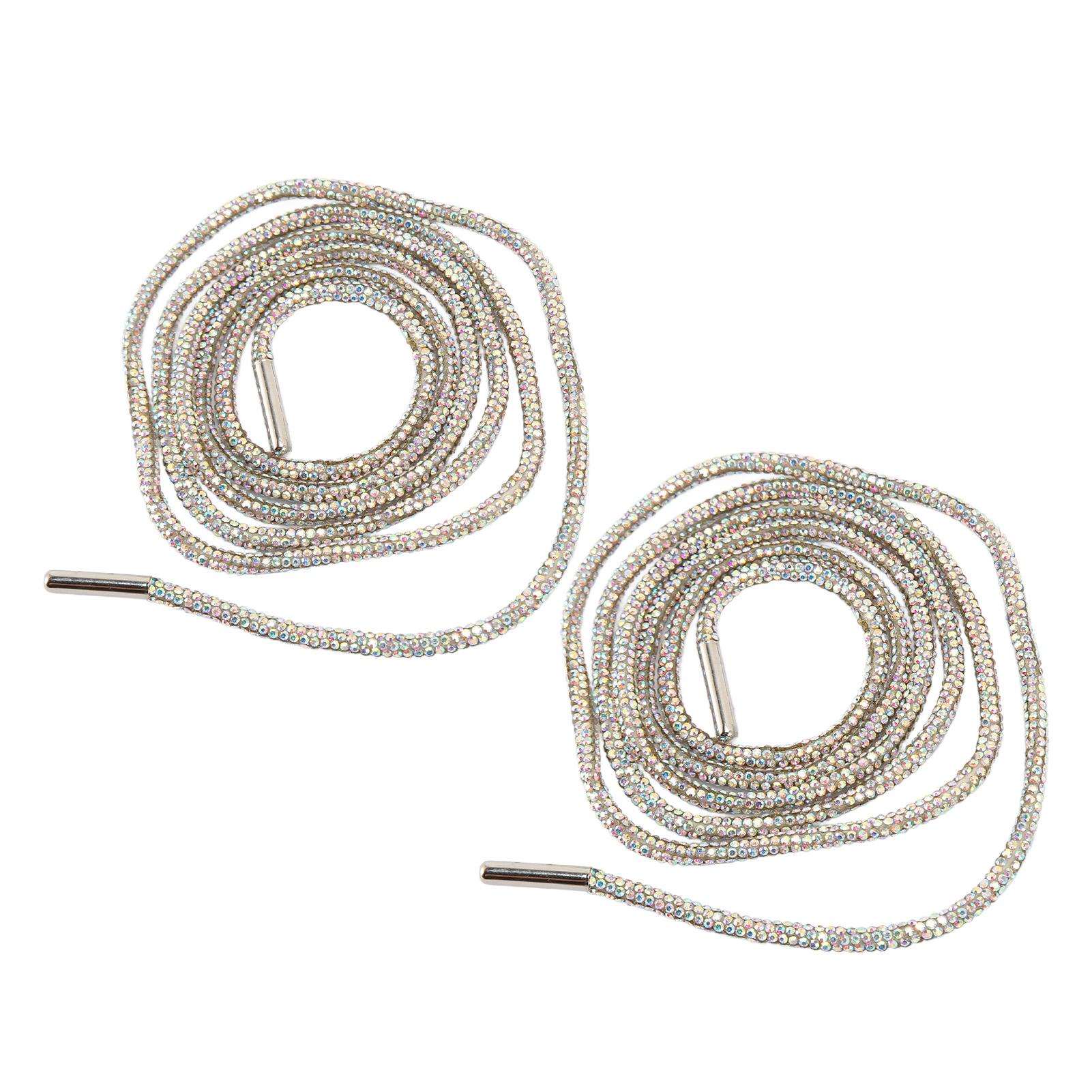 

Шнурки для обуви со стразами круглые сменные элегантные стильные блестящие веревки для кроссовок с капюшоном