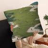 Vintage Green Tiny Golfers Art Pillow Cover Sofa Cushion Cover Home Room Decoration Children Gift