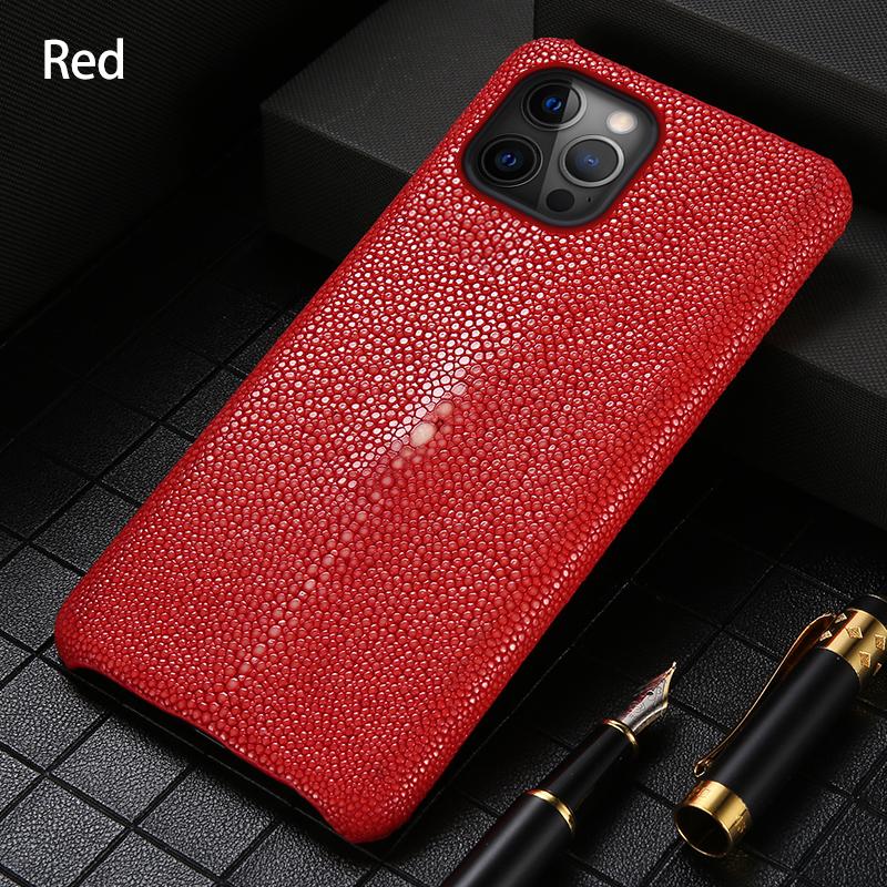 Genuine Stingray Leather Phone Case for iPhone 15 12 13 14 Pro Max 15Pro 13Pro 14Pro 15Plus 14Plus 12Pro 11 Pro Max Luxury Cover