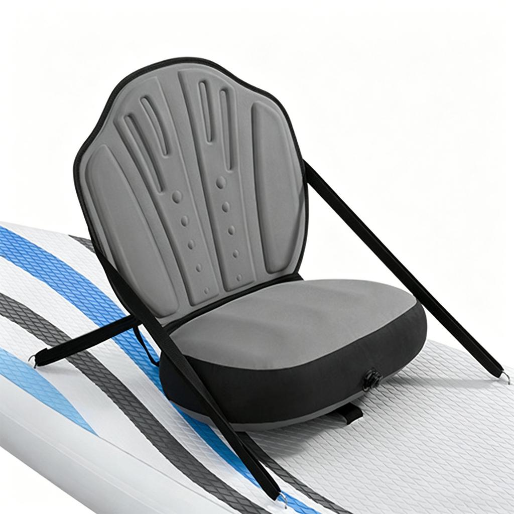 Deluxe Kayak Chair Seat Cushion with Back Support & Air Pump Adapter Inflatable Paddle Board Seats for Kayaking&Rafting