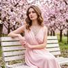 Cherry Blossom Key Necklace Pendant Pink Enamel Alloy Choker Romantic Jewelry Gift for Women Girlfriend Mom