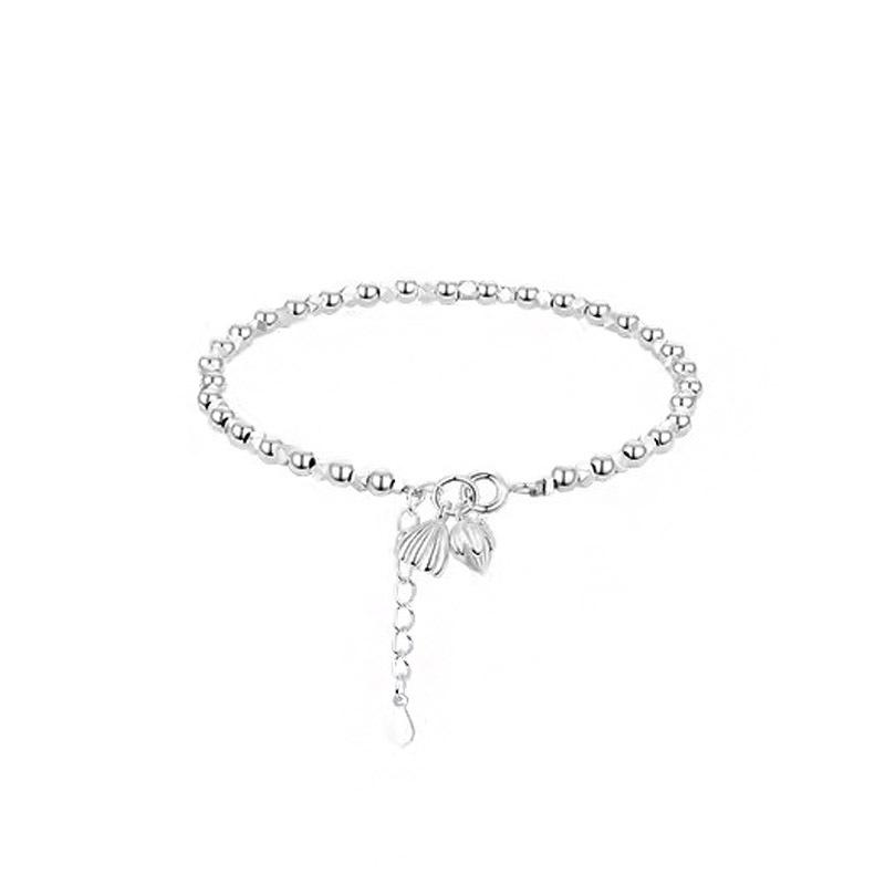 S925 Sterling Silver Lotus Seedpod Bud Broken Silver Couple Bracelet Women's Light Luxury Exquisite Bracelet