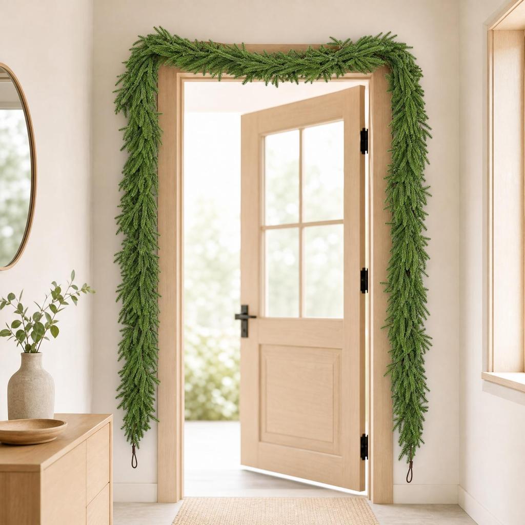 Artificial Green Cedar Garland Dense Easy to Shape for Indoor Seasonal