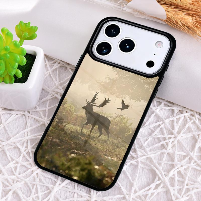 Cool Deer Hunting Camo Phone Case for iPhone 17 Air 16 15 11 12 14 13 Pro Max Shockproof Cover