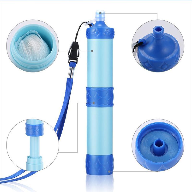 Portable Outdoor Water Filter, 0.01 Micron 4-Stage Filter System, Emergency Survival Water Purifier For Camping Hiking Climbing