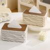 Artistic Ripples Effects Tissue Dispenser With Combination Of Wood And Plastic Materials Tissue Holder For Daily Use