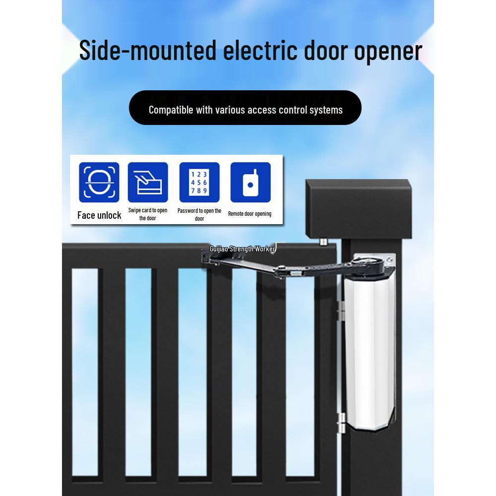 Electric Motorized Swing Door Closer and Curved Arm Opener for Access Control Systems