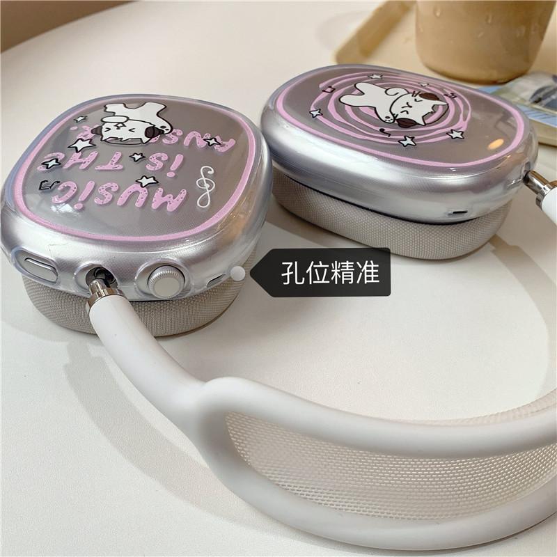 AirPods Max Apple Earphone Cover Tpu Music Cat Print Printed Earphone Case Protective Cover Trend