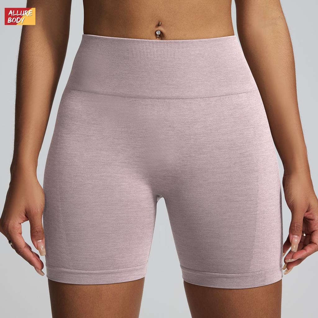 New Tight Yoga Pants, Cationic Quick Drying Fitness Pants, Seamless Jacquard Peach Hip Three Part Sports Shorts