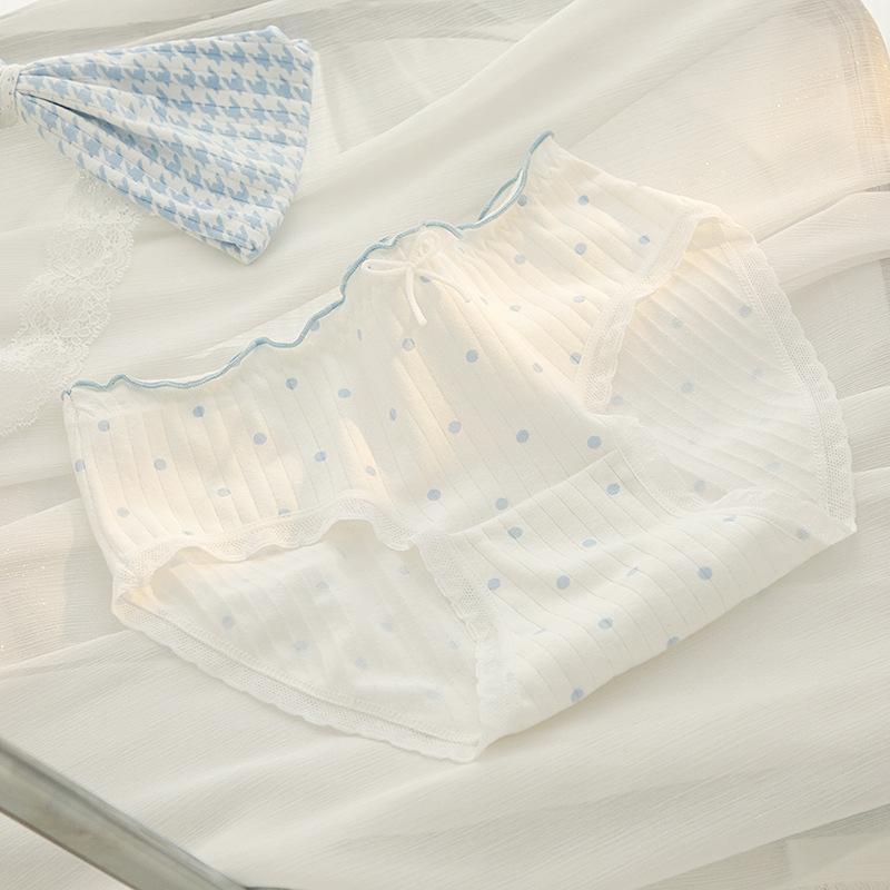 

Милое милое милое нижнее белье кролика синего цвета для женщин с обвязкой на бедрах, дышащее, из чистого хлопка, антибактериальное, с треугольными чашечками и средней талией для девочек XL