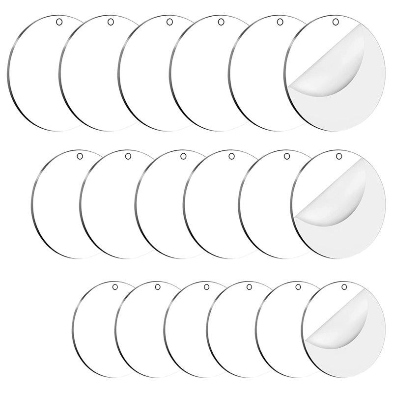 

A84E-For DIY Crafts, Sublimation, And Keychain Projects 18Pcs Versatile Acrylic Ornament Blanks(5Cm/7.5Cm/10Cm) прозрачный