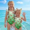 Bañador de una pieza para niña Verano Estampado de Frutas Sin Mangas Informal Moda Traje de baño para Niños Ligero Cómodo